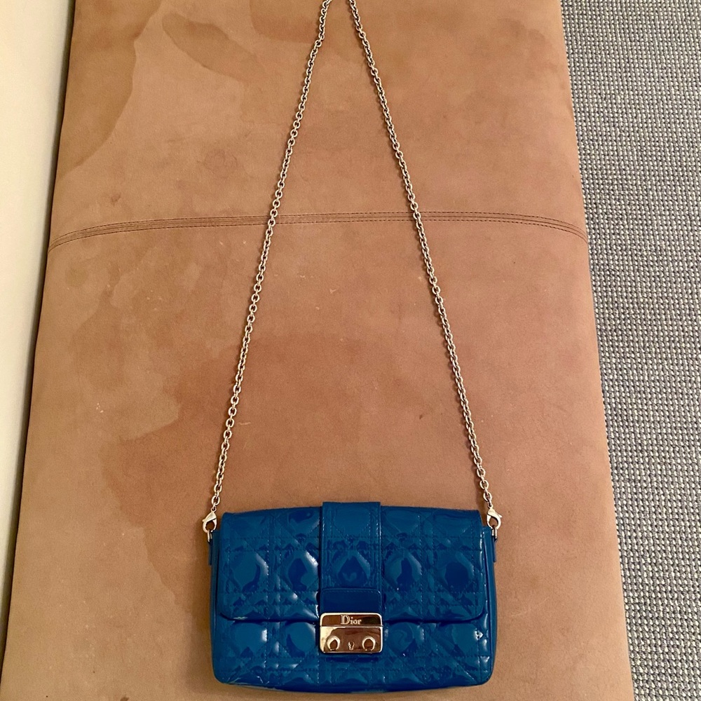 Christian Dior Cannage New Lock Pouch Blue